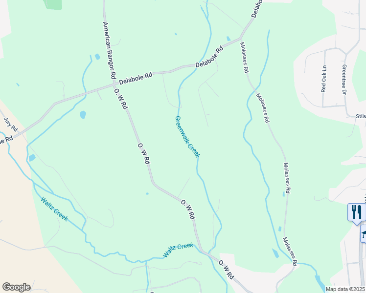 map of restaurants, bars, coffee shops, grocery stores, and more near 405 O. W. Road in Bangor