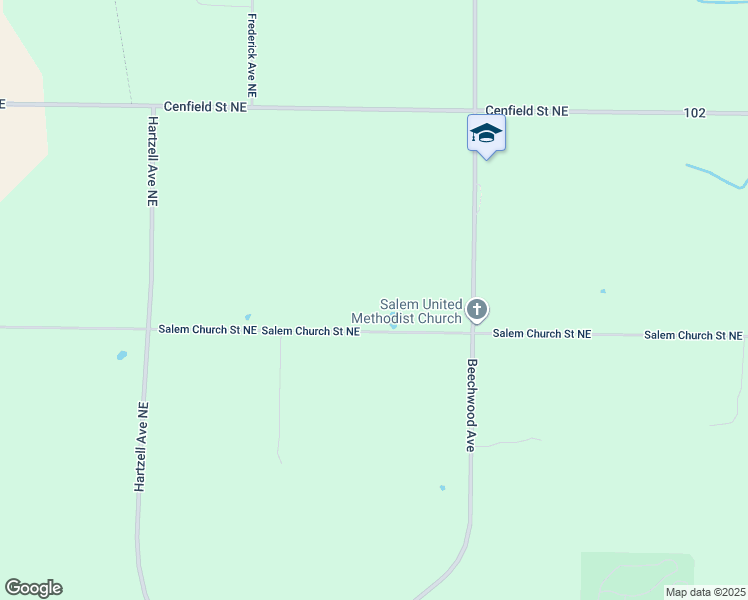 map of restaurants, bars, coffee shops, grocery stores, and more near 13881 Salem Church Street Northeast in Paris