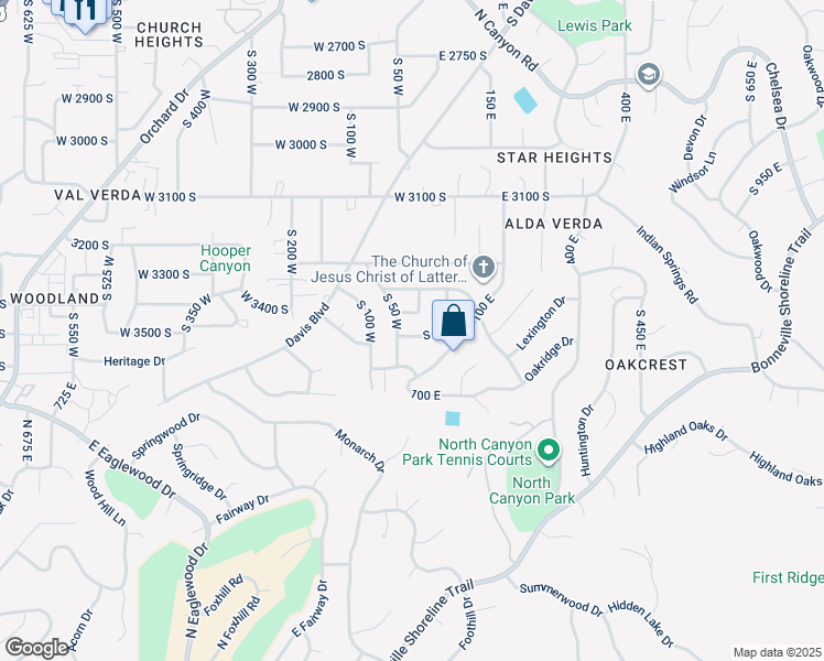 map of restaurants, bars, coffee shops, grocery stores, and more near 22 West 3500 South in Bountiful