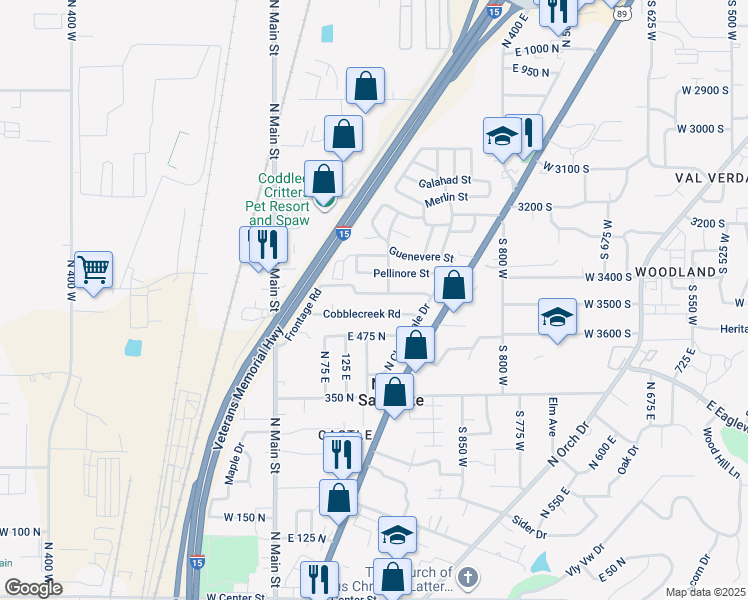 map of restaurants, bars, coffee shops, grocery stores, and more near 174 Wilson Road in North Salt Lake