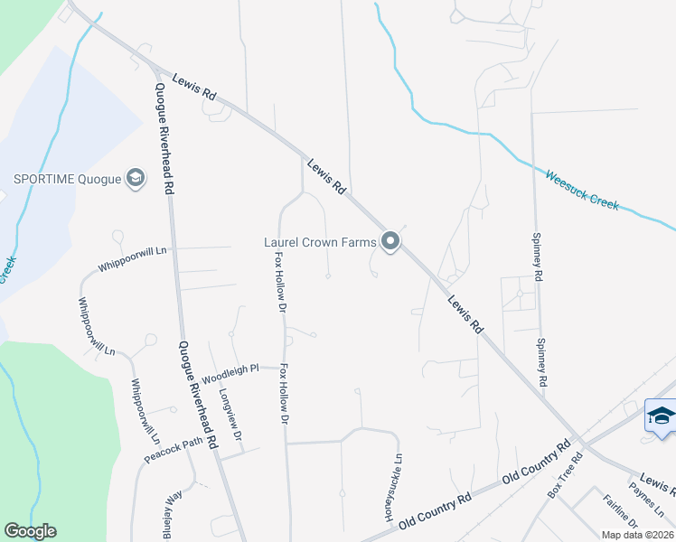 map of restaurants, bars, coffee shops, grocery stores, and more near 12 Polo Grounds Lane in East Quogue