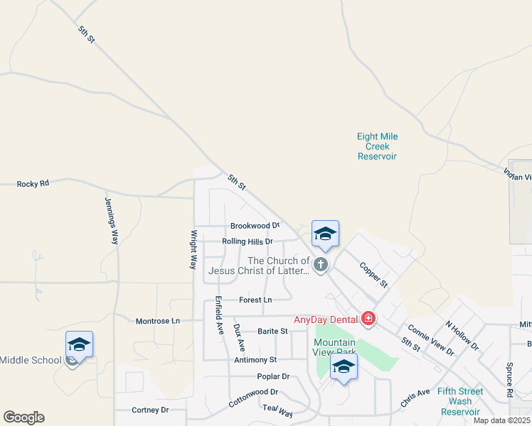 map of restaurants, bars, coffee shops, grocery stores, and more near 3706 Valley Ridge Avenue in Elko