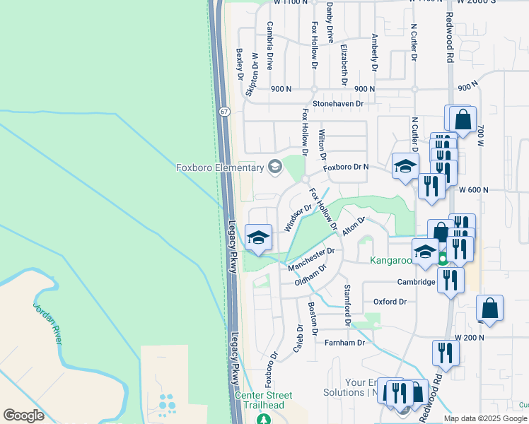 map of restaurants, bars, coffee shops, grocery stores, and more near 486 Kent Lane in North Salt Lake