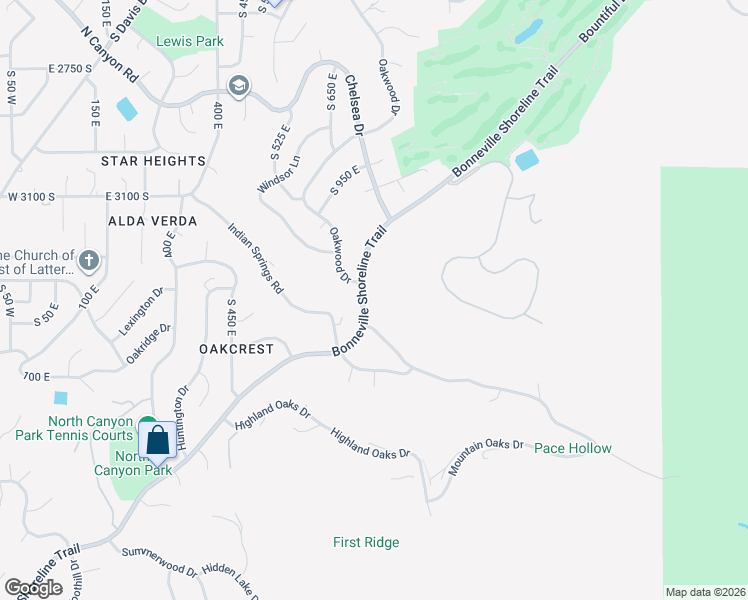 map of restaurants, bars, coffee shops, grocery stores, and more near 3325 Bountiful Boulevard in Bountiful