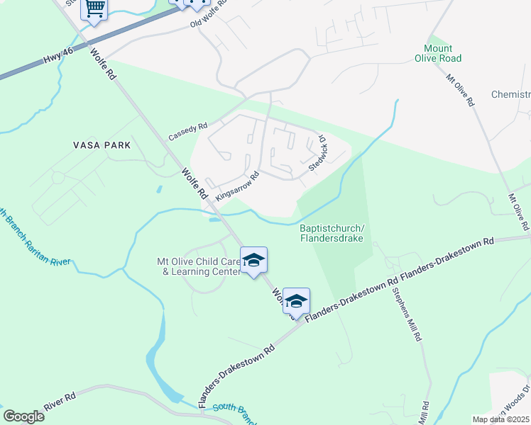 map of restaurants, bars, coffee shops, grocery stores, and more near 37 Stratford Drive in Mount Olive
