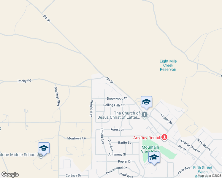 map of restaurants, bars, coffee shops, grocery stores, and more near Rocky Rd in Elko