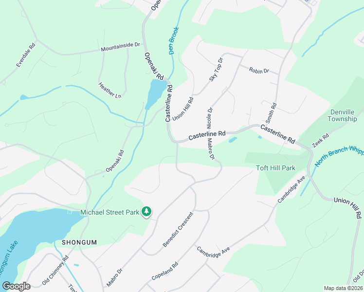 map of restaurants, bars, coffee shops, grocery stores, and more near 2 Stearns Terrace in Denville