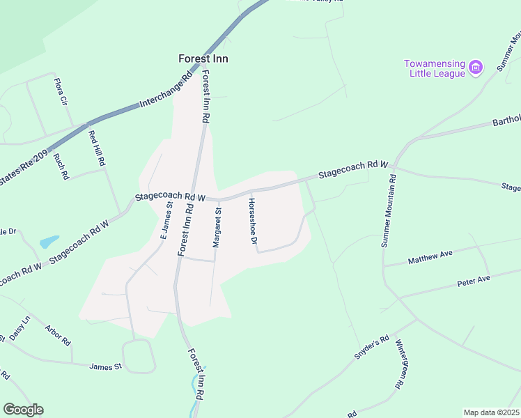 map of restaurants, bars, coffee shops, grocery stores, and more near 45 Horseshoe Dr in Palmerton