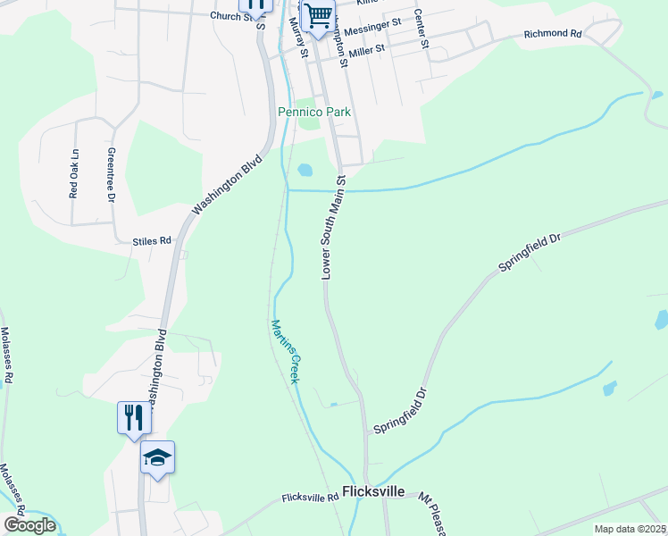map of restaurants, bars, coffee shops, grocery stores, and more near 935 Lower South Main Street in Bangor