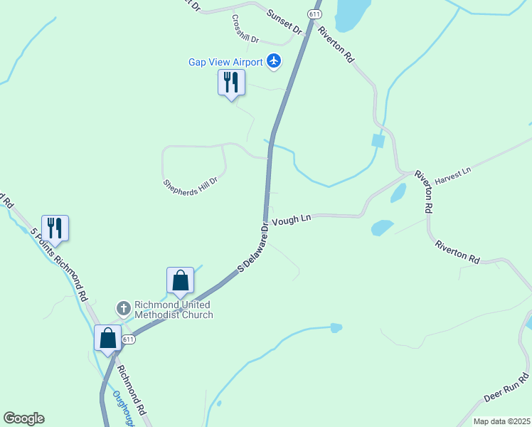 map of restaurants, bars, coffee shops, grocery stores, and more near 47 North Delaware Drive in Bangor