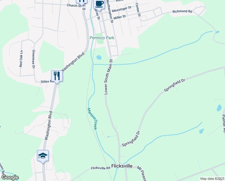 map of restaurants, bars, coffee shops, grocery stores, and more near 933 Lower South Main Street in Bangor