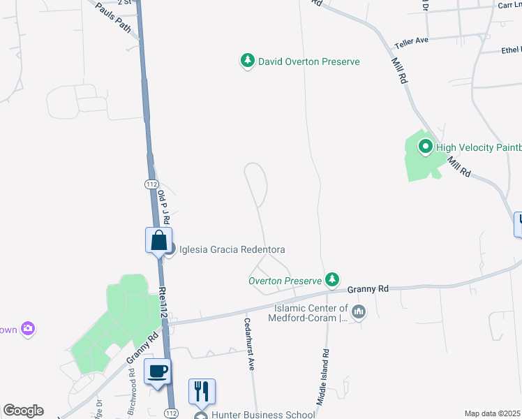 map of restaurants, bars, coffee shops, grocery stores, and more near 147 Kettles Lane in Medford