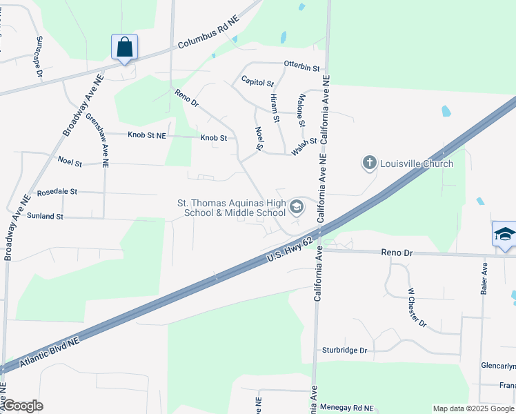 map of restaurants, bars, coffee shops, grocery stores, and more near 2115 Kenyon Street in Louisville