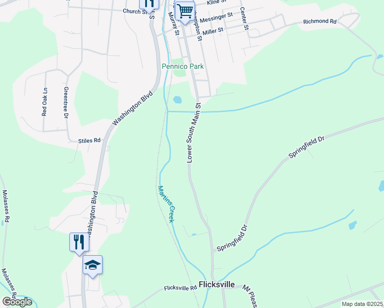 map of restaurants, bars, coffee shops, grocery stores, and more near 935 Lower South Main Street in Bangor