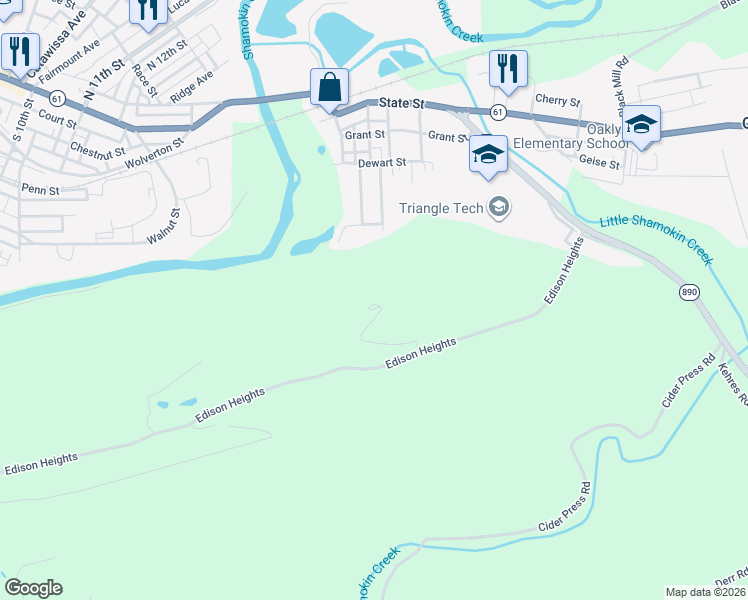 map of restaurants, bars, coffee shops, grocery stores, and more near 1299 Edison Heights in Sunbury