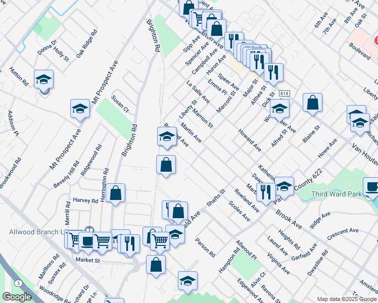 map of restaurants, bars, coffee shops, grocery stores, and more near 184 Scoles Avenue in Clifton