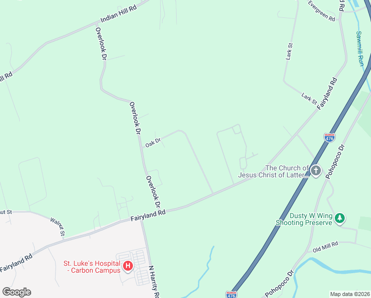 map of restaurants, bars, coffee shops, grocery stores, and more near 305 Oak Drive in Lehighton