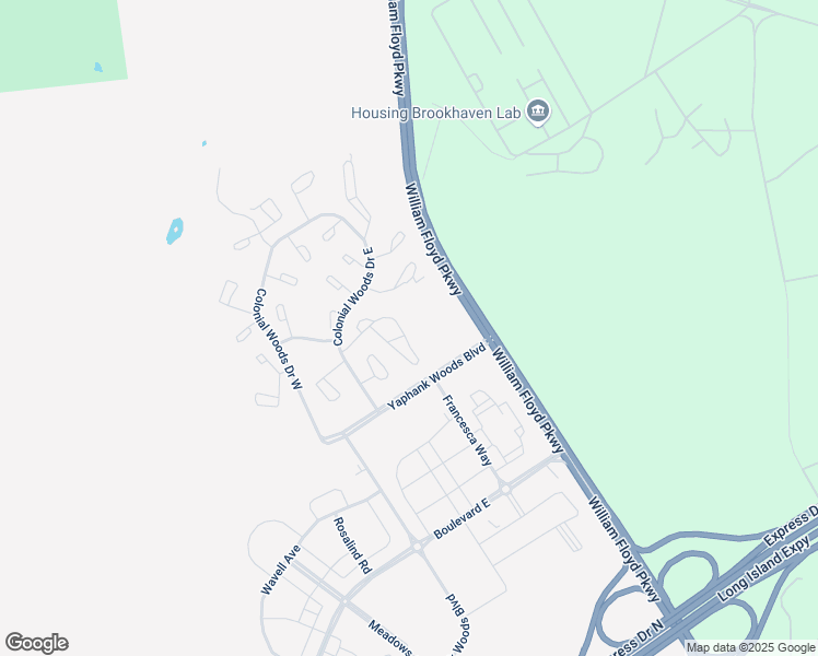 map of restaurants, bars, coffee shops, grocery stores, and more near 33 Hancock Commons in Yaphank