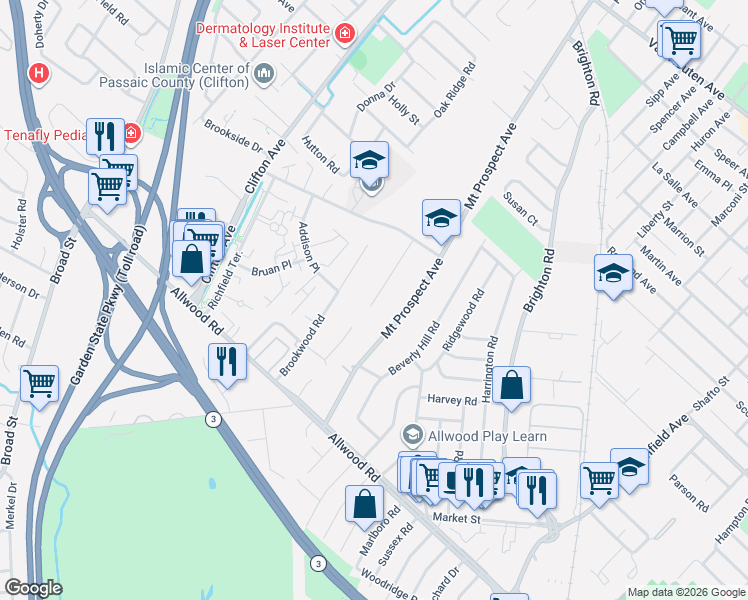 map of restaurants, bars, coffee shops, grocery stores, and more near 80 Luisser Street in Clifton