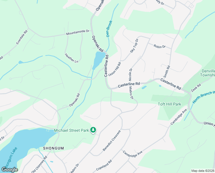 map of restaurants, bars, coffee shops, grocery stores, and more near 2 Stearns Terrace in Denville