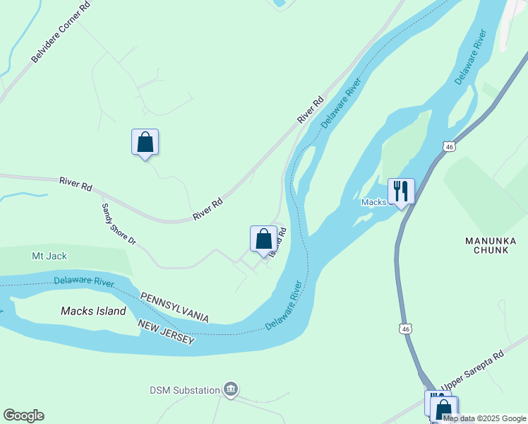 map of restaurants, bars, coffee shops, grocery stores, and more near 480 Sandy Shore Drive in Mount Bethel