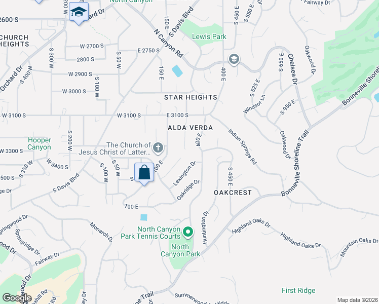 map of restaurants, bars, coffee shops, grocery stores, and more near 3321 South 200 East in Bountiful