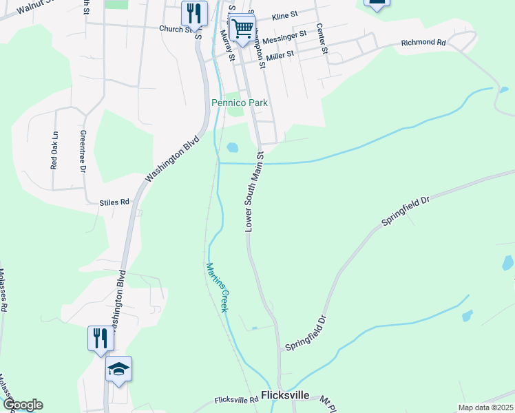 map of restaurants, bars, coffee shops, grocery stores, and more near 917 Lower South Main Street in Bangor