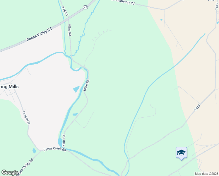 map of restaurants, bars, coffee shops, grocery stores, and more near 238 Kline Road in Spring Mills