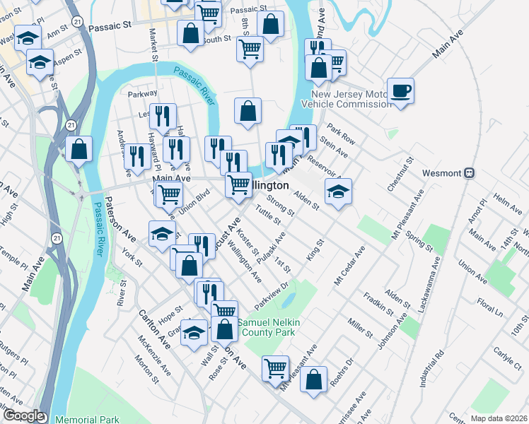 map of restaurants, bars, coffee shops, grocery stores, and more near in Wallington