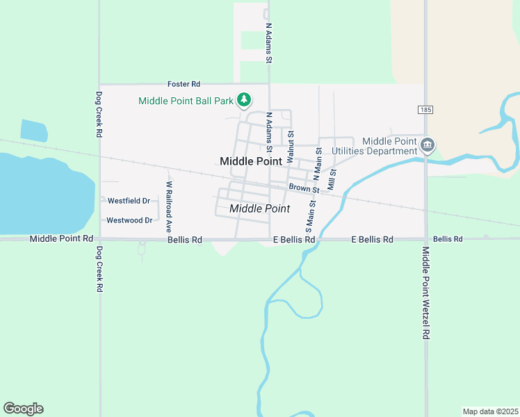 map of restaurants, bars, coffee shops, grocery stores, and more near 105 West South Street in Middle Point