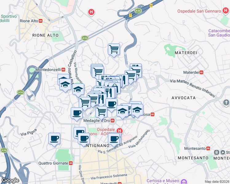 map of restaurants, bars, coffee shops, grocery stores, and more near in Naples