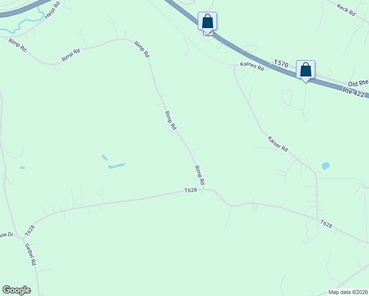 map of restaurants, bars, coffee shops, grocery stores, and more near 121 Rimp Road in Butler