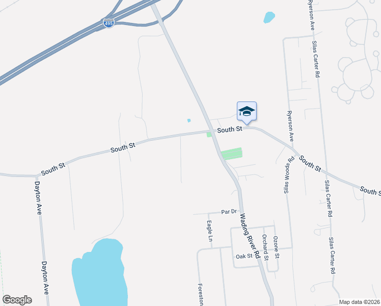 map of restaurants, bars, coffee shops, grocery stores, and more near 158 South Street in Manorville