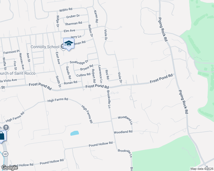 map of restaurants, bars, coffee shops, grocery stores, and more near 311 Frost Pond Road in Glen Head