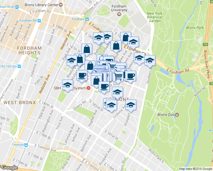 map of restaurants, bars, coffee shops, grocery stores, and more near 23-92 Crescent Street in Queens