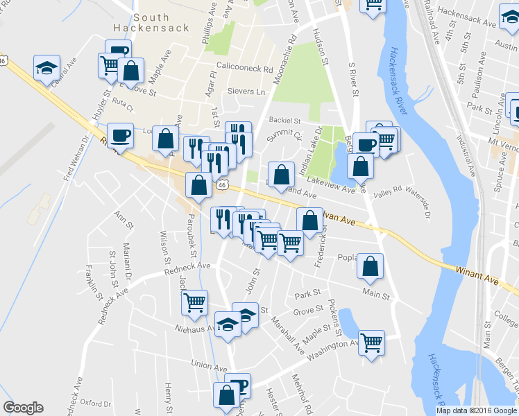 map of restaurants, bars, coffee shops, grocery stores, and more near 49 Charles Street in Little Ferry