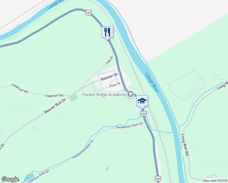 map of restaurants, bars, coffee shops, grocery stores, and more near 81 Spring St in Lehighton