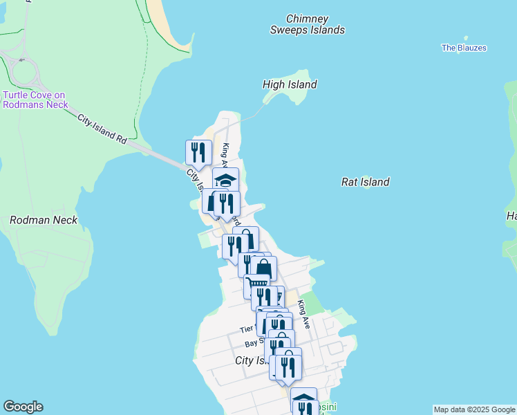 map of restaurants, bars, coffee shops, grocery stores, and more near 193 Cross Street in The Bronx