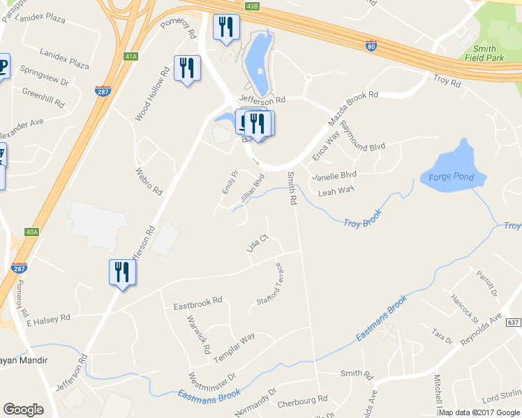 map of restaurants, bars, coffee shops, grocery stores, and more near 52 Lisa Court in Parsippany-Troy Hills
