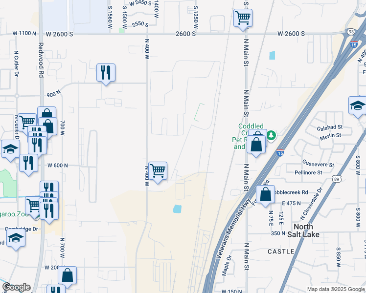 map of restaurants, bars, coffee shops, grocery stores, and more near 200 in North Salt Lake