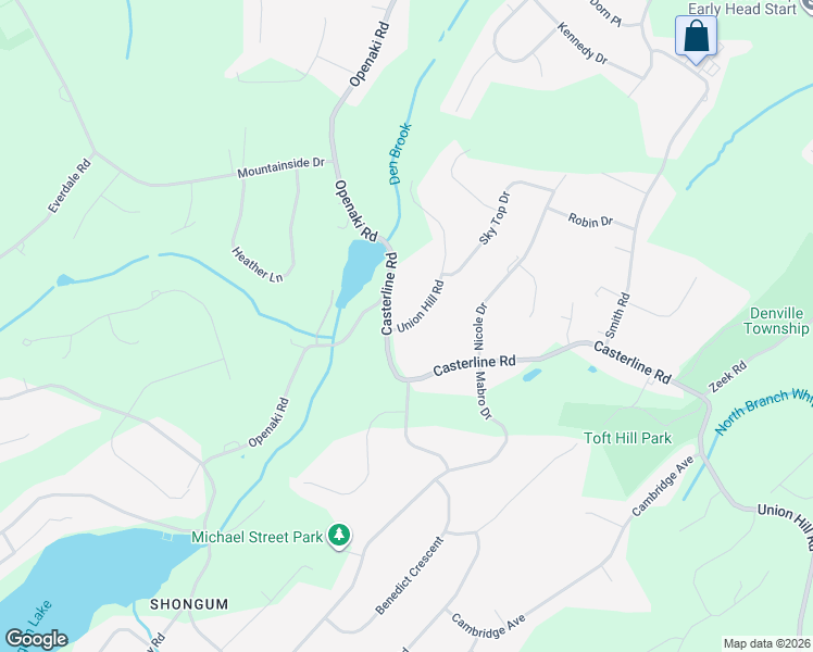 map of restaurants, bars, coffee shops, grocery stores, and more near 8 Union Hill Road in Denville