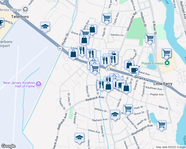 map of restaurants, bars, coffee shops, grocery stores, and more near 325 Main Street in Little Ferry