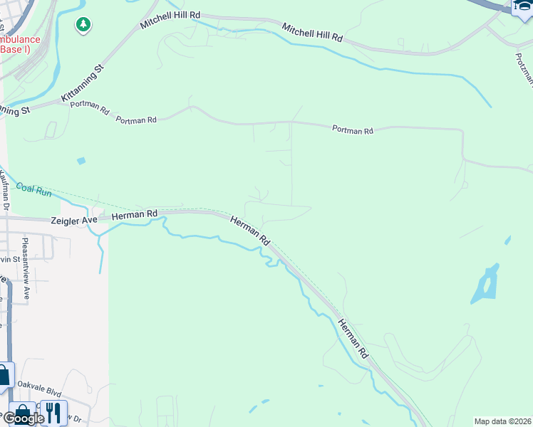 map of restaurants, bars, coffee shops, grocery stores, and more near 245 Herman Road in Butler