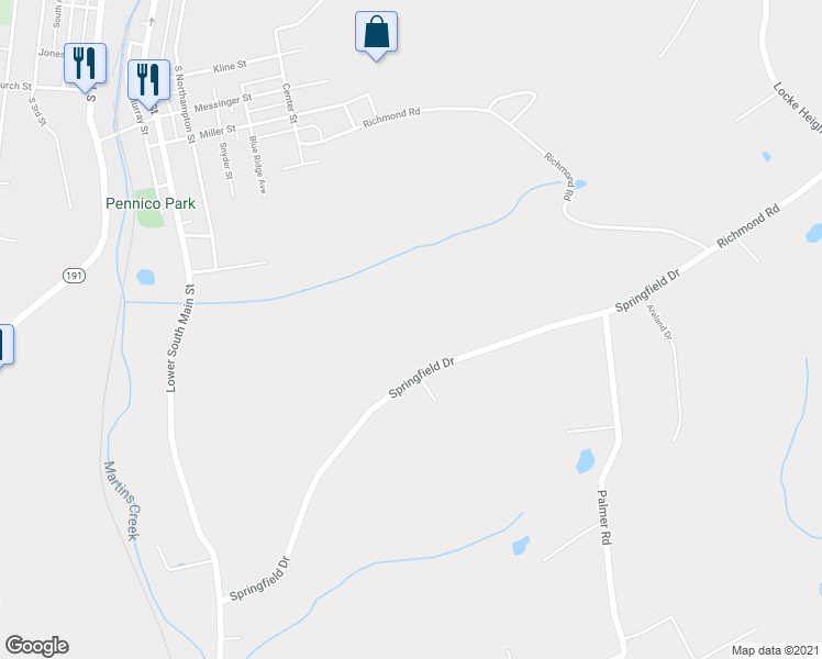 map of restaurants, bars, coffee shops, grocery stores, and more near 312 Springfield Drive in Bangor