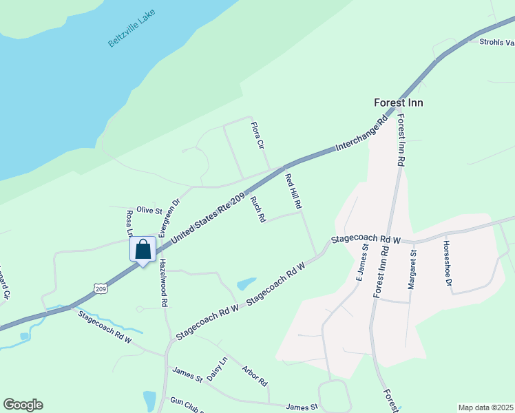 map of restaurants, bars, coffee shops, grocery stores, and more near Ruch Road in Carbon County