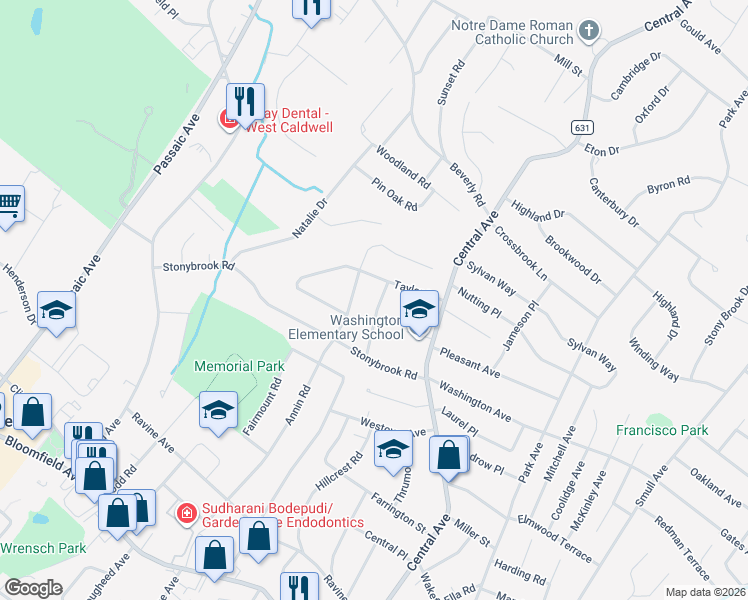 map of restaurants, bars, coffee shops, grocery stores, and more near 7 Smull Avenue in Caldwell