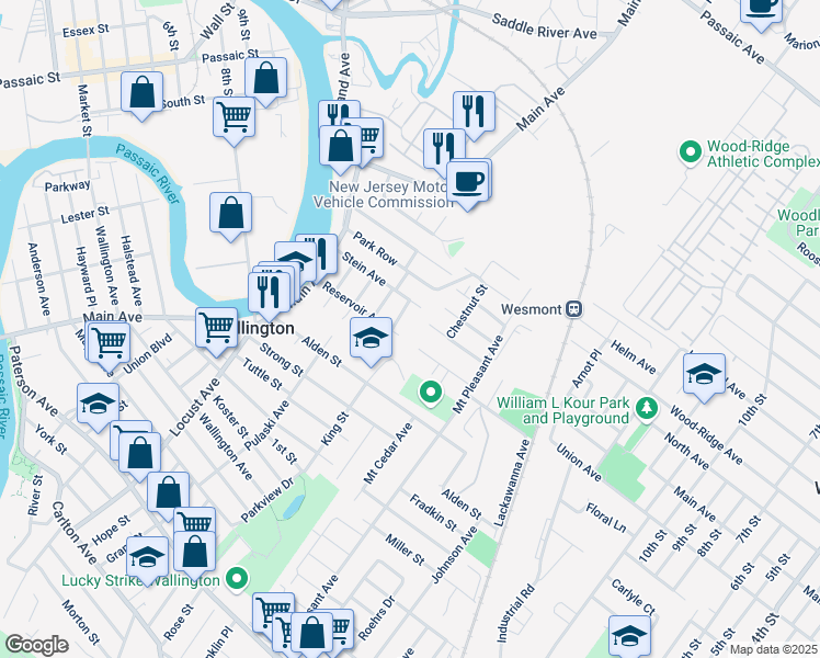 map of restaurants, bars, coffee shops, grocery stores, and more near in Wallington