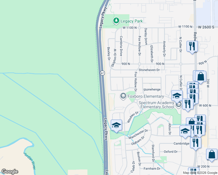 map of restaurants, bars, coffee shops, grocery stores, and more near 748 Skipton Drive West in North Salt Lake