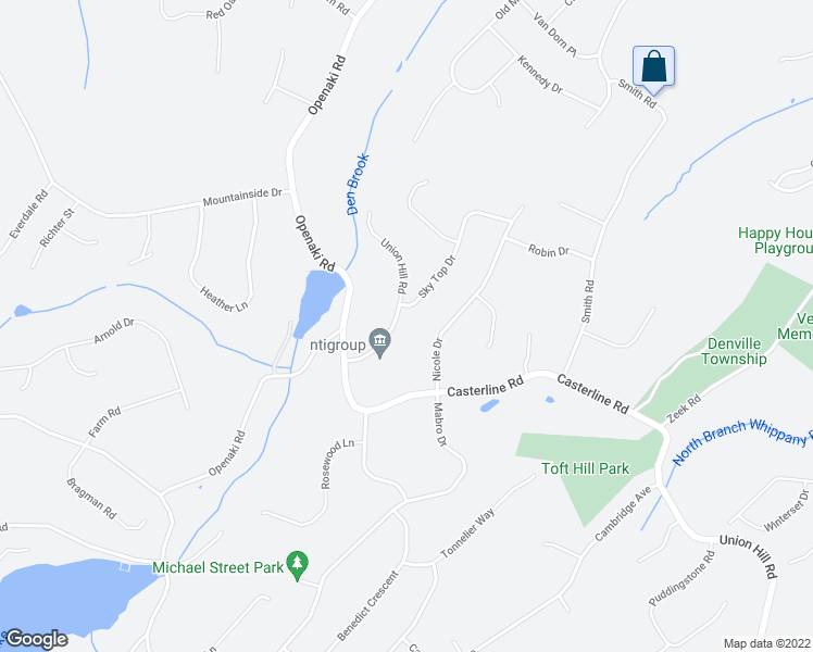 map of restaurants, bars, coffee shops, grocery stores, and more near 16 Union Hill Road in Denville