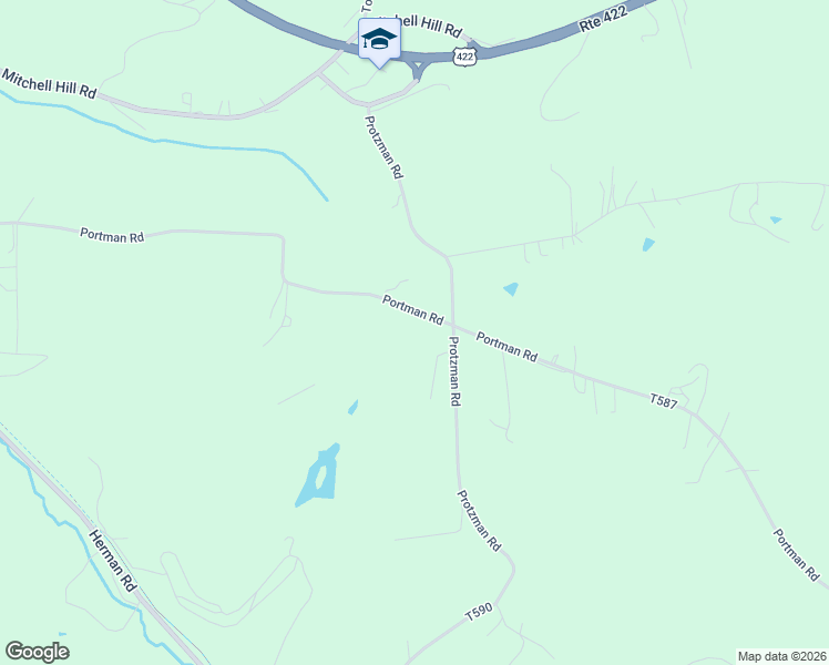 map of restaurants, bars, coffee shops, grocery stores, and more near 370 Portman Road in Butler